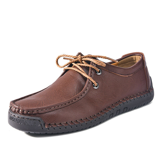 Herren Schnürschuhe im Mokassin-Stil mit rutschfester Sohle und handgenähter Verarbeitung EB
