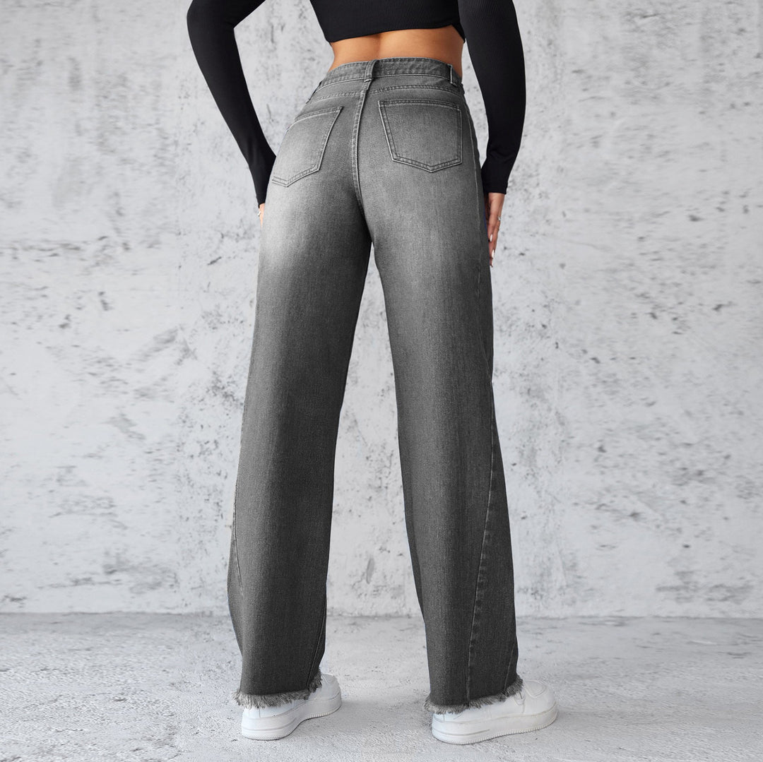 Damen Weite High-Waist Jeans im modernen Vintage-Look EB