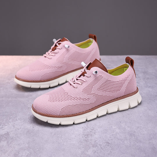 Damen nan gestrickter Derby-Sneaker mit flexibler Rillenlaufsohle und gepolstertem Komfortfußbett EB