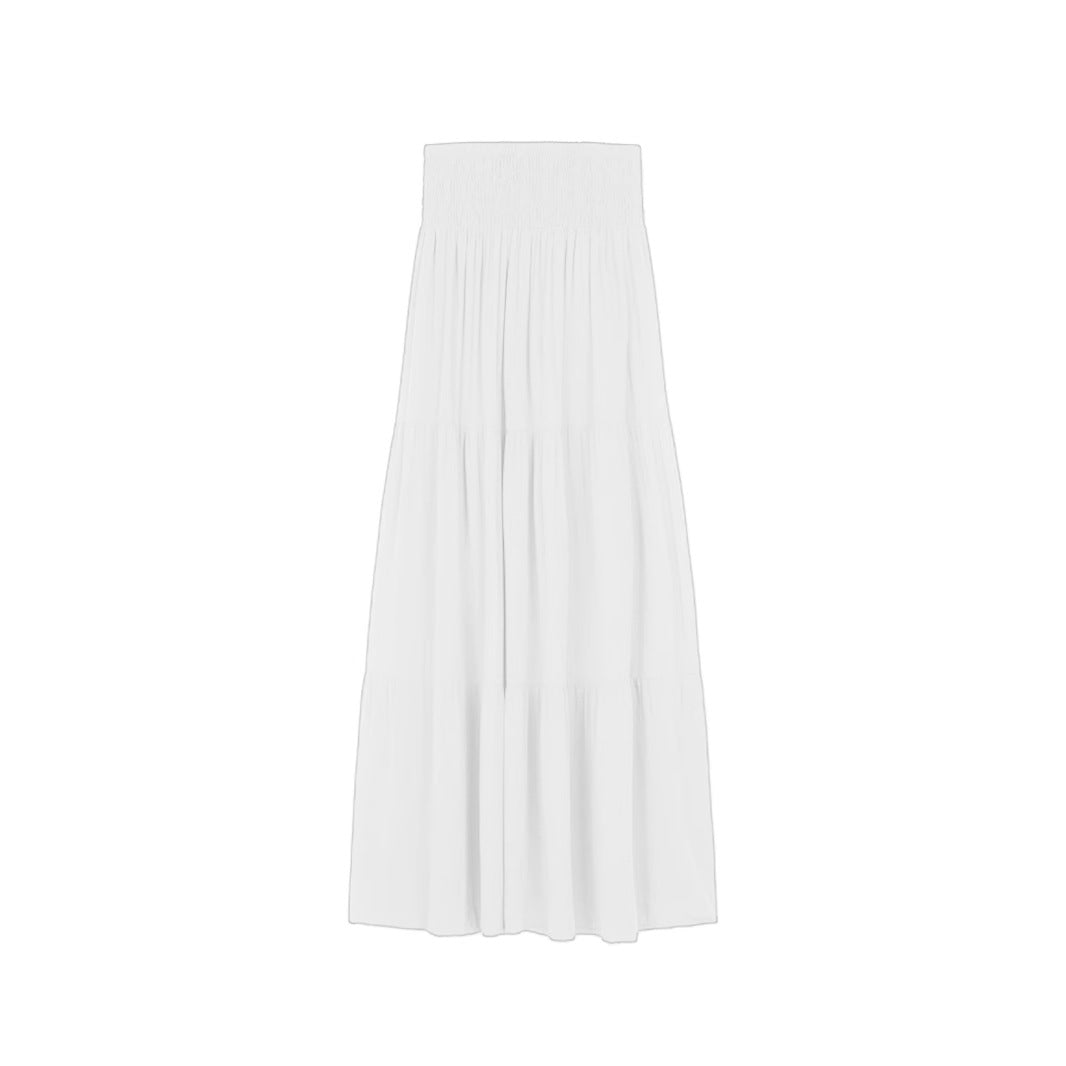 Damen Maxi-Rock mit voluminösem Schnitt und elastischem Bund EB