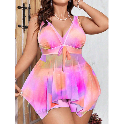 Damen Bikiniset mit fließendem Überwurf und verstellbaren Trägern EB