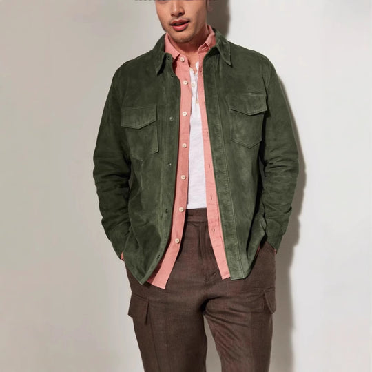 Herren hochwertige Vegan lederjacke im klassischen Design EB