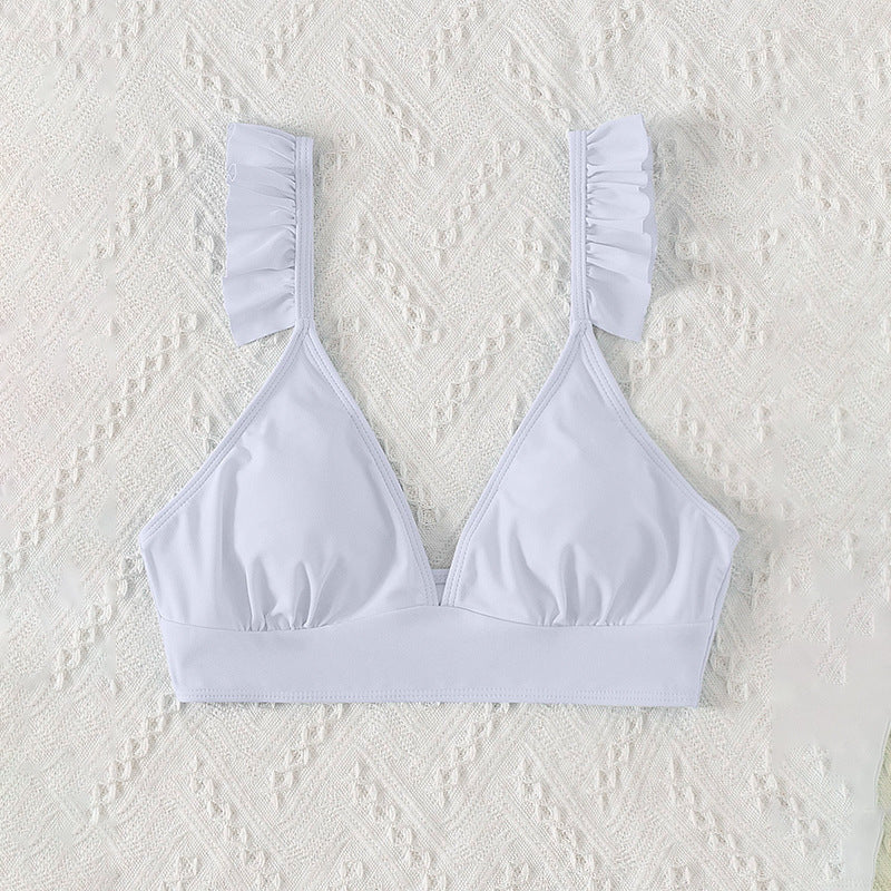 Damen Triangel-Bikinioberteil mit Rüschendetails EB