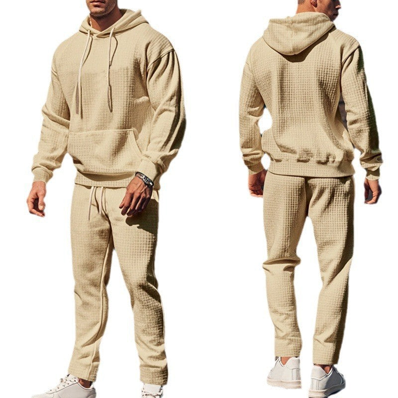 Herren lässiger Kapuzenpullover mit strukturiertem Design und praktischen Taschen EB