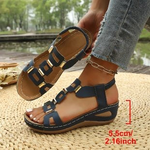 Damen Modische Riemensandalen mit glänzenden Akzenten EB
