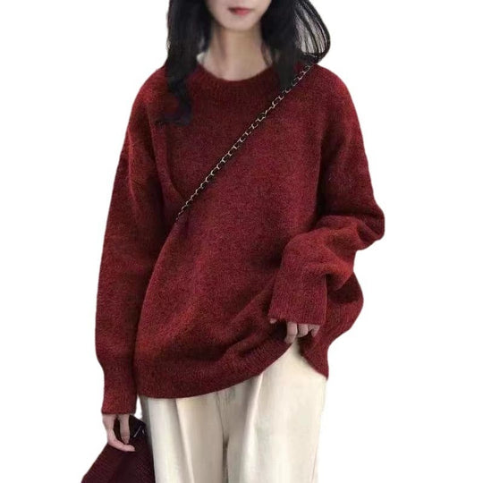 Damen Lässiger Kuschel-Feinstrickpullover mit Stehkragen und verlängerten Bündchen EB