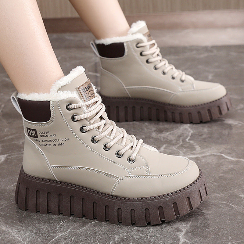 Damen Winterliche Schnürboots mit flauschigem Innenfutter und stabiler Profilsohle EB