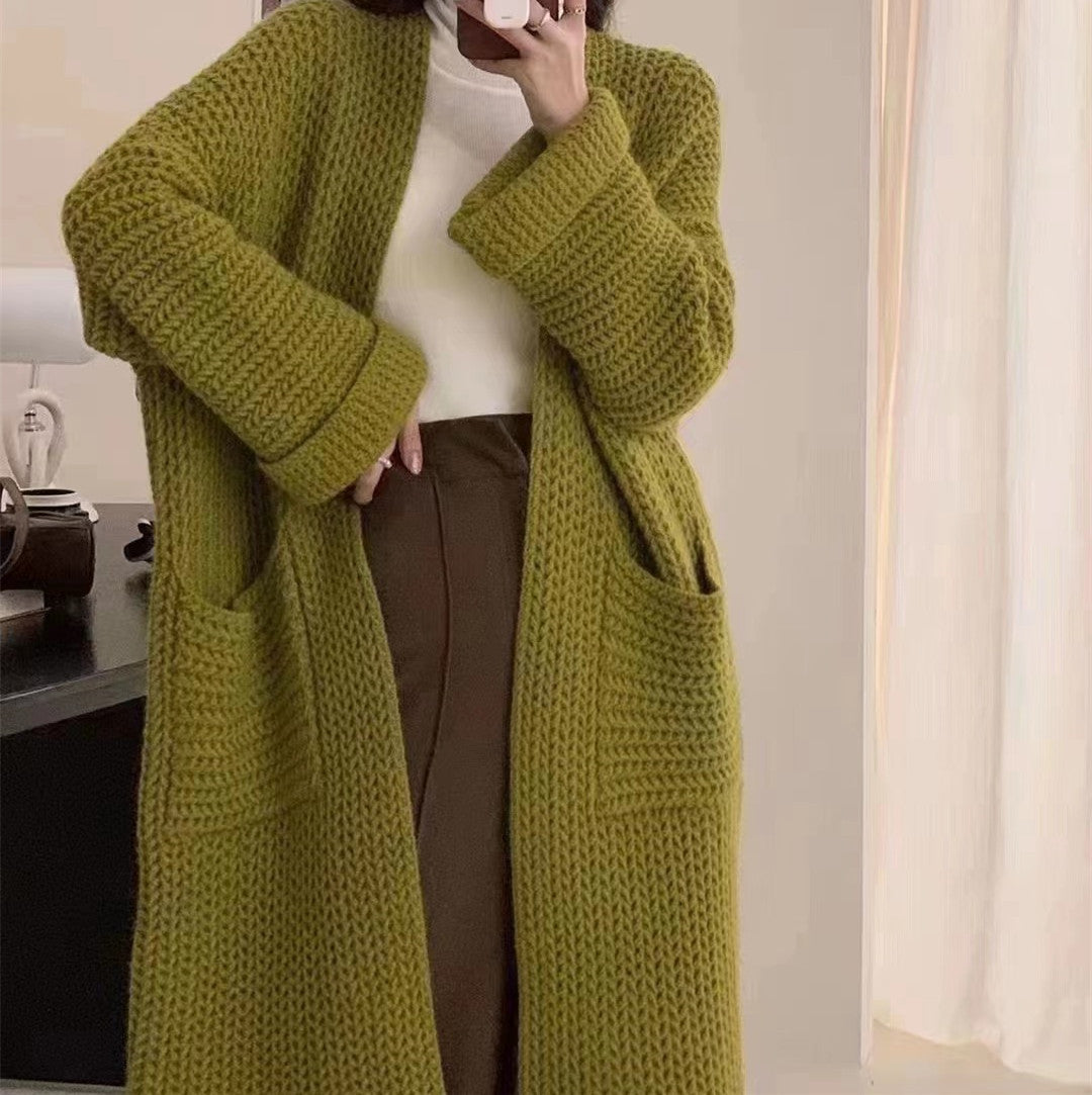 Damen Strickjacke mit offenem Schnitt und Taschen EB