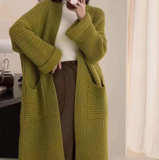 Damen Strickjacke mit offenem Schnitt und Taschen EB