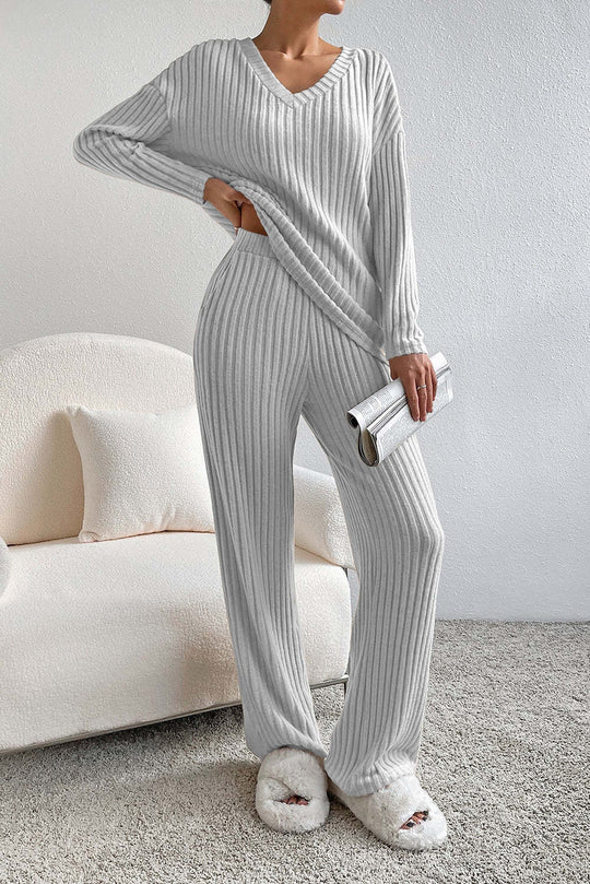 Damen Bequemes Lounge-Set mit Rippstruktur EB