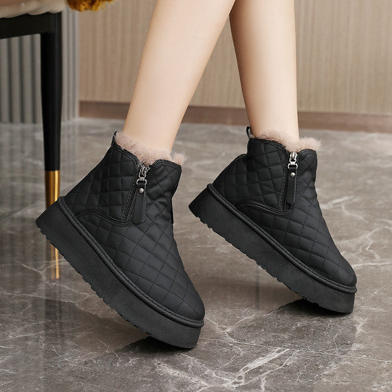 Damen Warmgefütterte Ankle Boots mit innovativem Reißverschluss EB