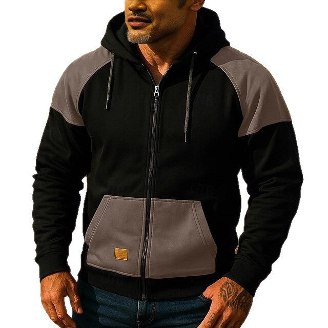Herren Sportliche Kapuzenjacke mit Farbblockdesign EB