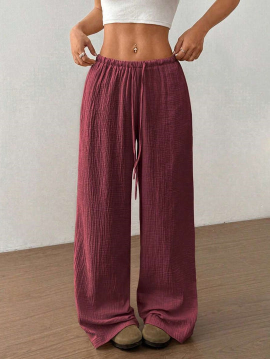 Damen Weite Sommerhose mit elastischem Bund und lockerem Schnitt EB