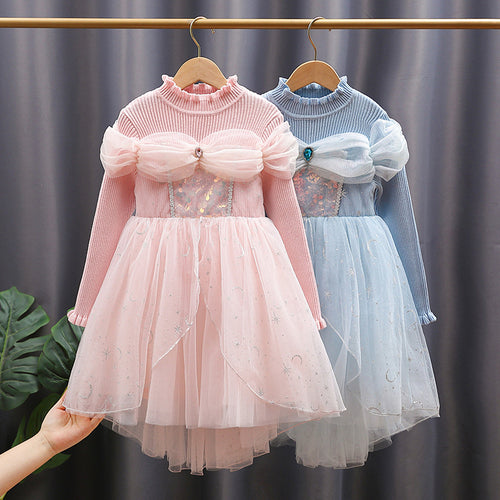 Mädchen Prinzessinnenkleid mit Tüllrock und funkelnden Details EB