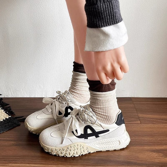 Damen Sportliche Sneakers mit dicker Profilsohle und atmungsaktivem Obermaterial EB