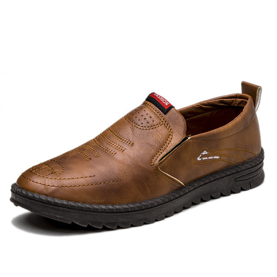 Herren Slip-On Freizeitschuhe aus Leder mit rutschfester Sohle EB