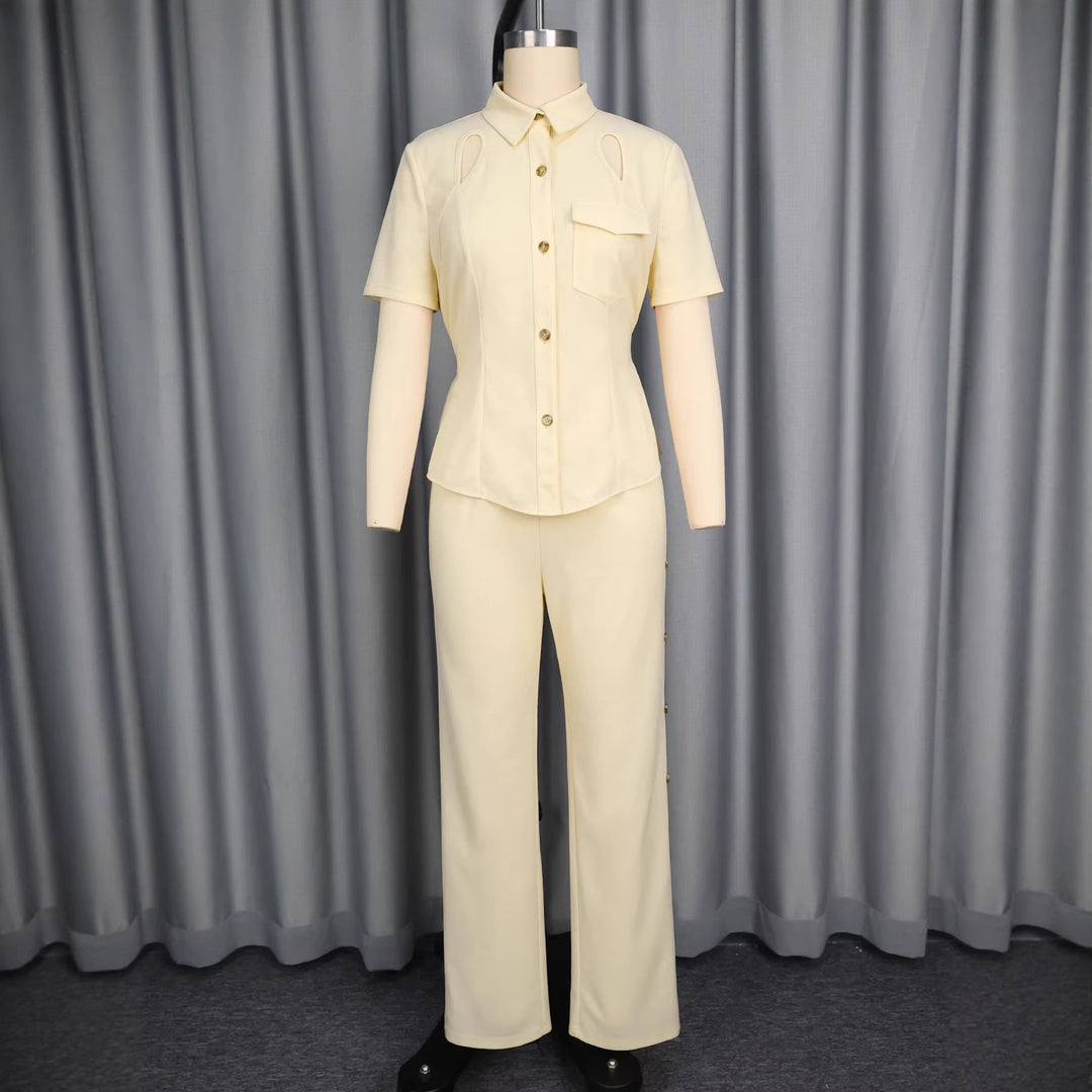 Damen Chic Blusen- und Hosen-Set EB