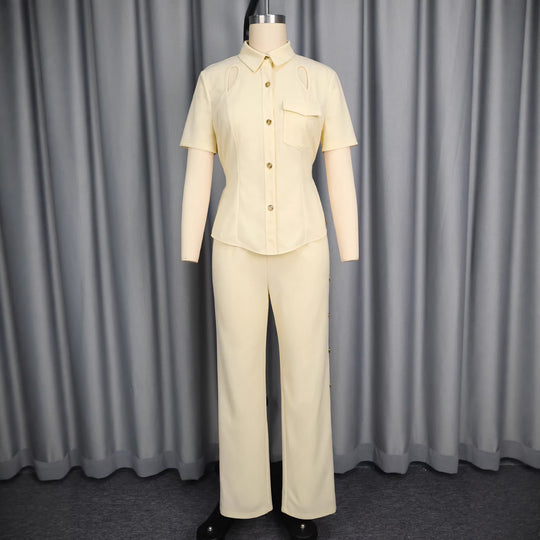 Damen Chic Blusen- und Hosen-Set EB