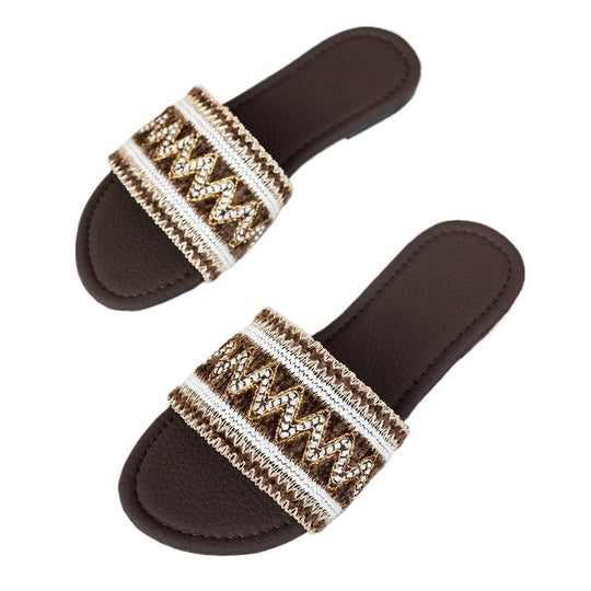 Damen Trendige Relax-Sandalen mit dekorativem Riemendesign EB