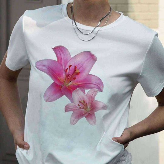 Damen T-Shirt mit floralem Druck und Komfortschnitt EB