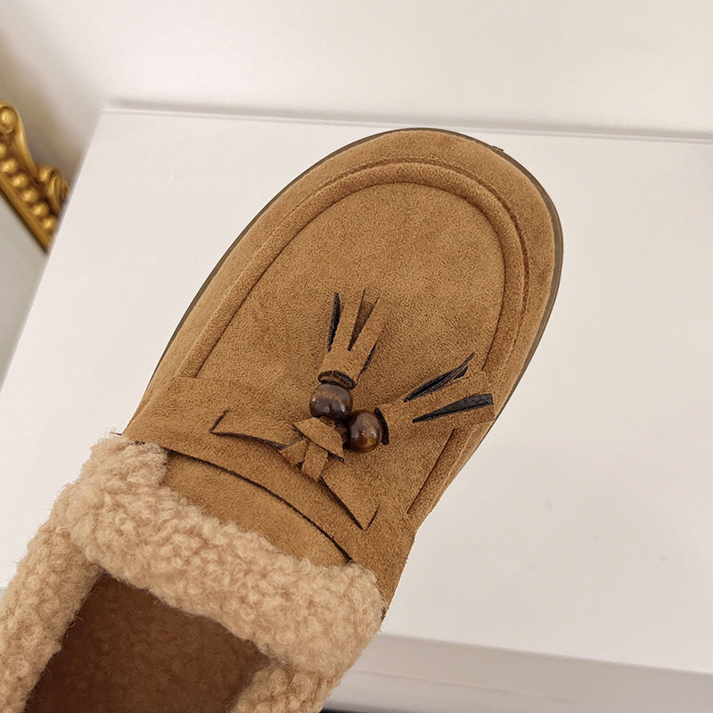 Damen warme und stilvolle Hausschuhe mit kuscheligem Innenfutter EB