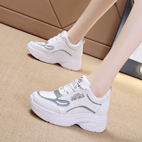 Damen Modische Chunky Sneakers mit ergonomischer Dämpfung und stabiler Sohle EB