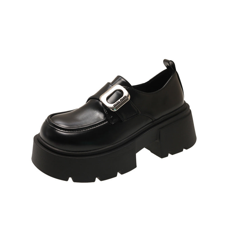 Damen Chunky Schnürschuhe mit modischer Schnallen-Applikation EB