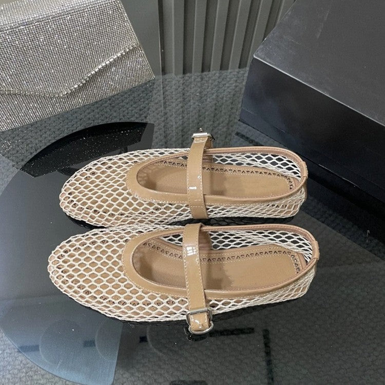 Damen Netz-Slipper mit verstellbarem Riemen und weichem Innenfutter EB