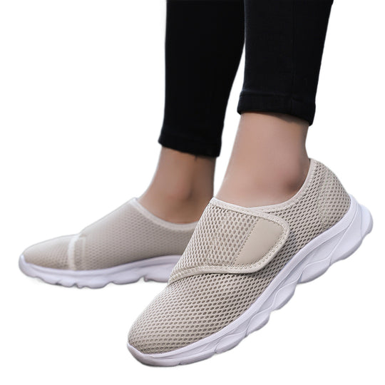 Damen Atmungsaktive Slip-On Freizeitschuhe mit verstellbarem Klettverschluss EB
