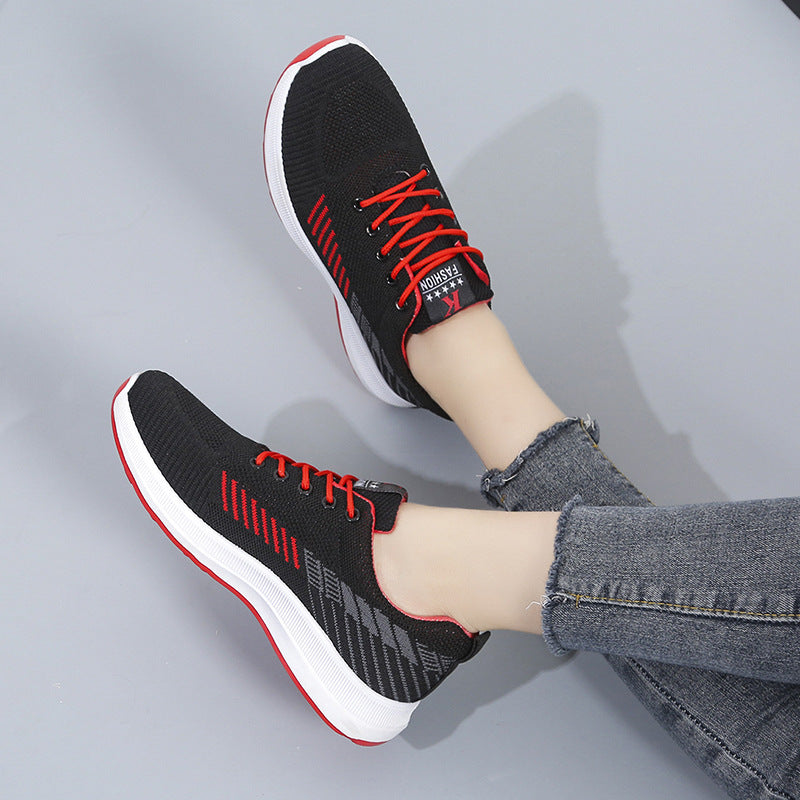 Damen Atmungsaktive Lauf-Sneaker mit elastischer Schnürung und dämpfender Sohle EB