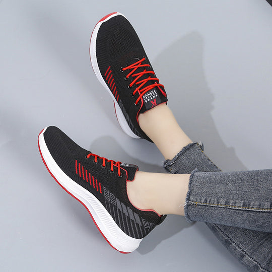 Damen Atmungsaktive Lauf-Sneaker mit elastischer Schnürung und dämpfender Sohle EB