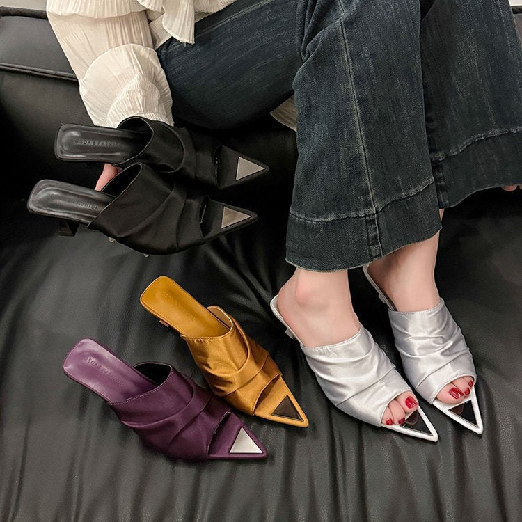 Damen Modische und elegante Slingback-Mules mit raffiniertem Design EB