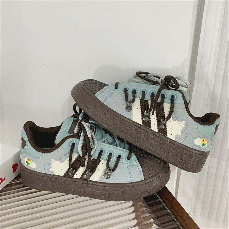Damen Sportliche Sneakers mit einzigartiger Textur und bequemer Schnürung EB
