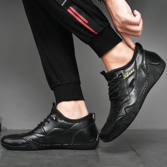 Herren Sportliche Freizeitschuhe aus atmungsaktivem Leder mit rutschfester Sohle EB