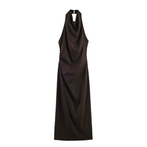 Damen Maxikleid mit elegantem Drapierungsdesign EB