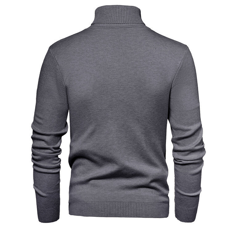 Herren eleganter Rollkragenpullover aus feiner Merinowolle EB