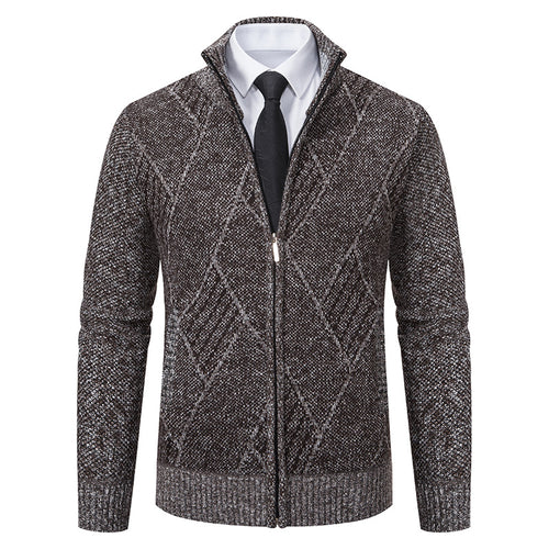 Herren Strickjacke mit modernem Muster und schmalem Schnitt EB