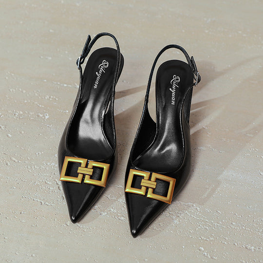 Damen Slingback Pumps mit eleganter Schnallenapplikation EB