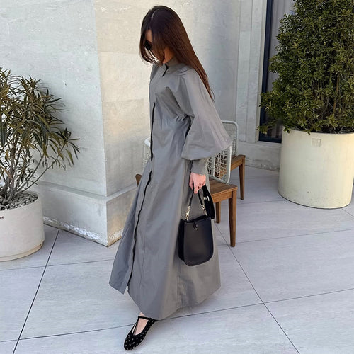 Damen Oversize-Hemdblusenkleid EB