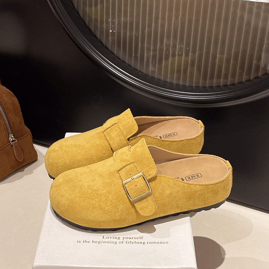 Damen Komfortable Slipper mit elegantem Schnallenverschluss EB