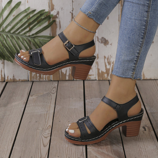 Damen Plateau-Sandaletten mit elegantem Riemchen-Design EB