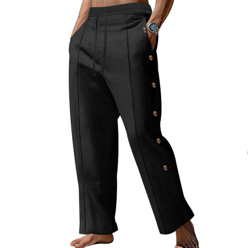 Herren Elegante Freizeithose mit verstellbarem Bund und praktischen Druckknöpfen EB