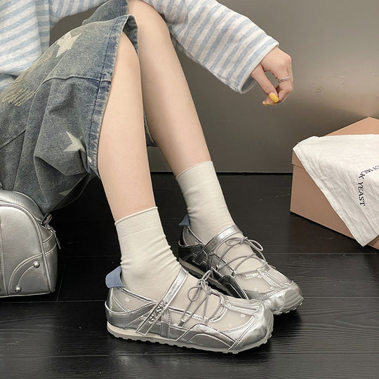 Damen elegante Ballerinas mit Punkten EB