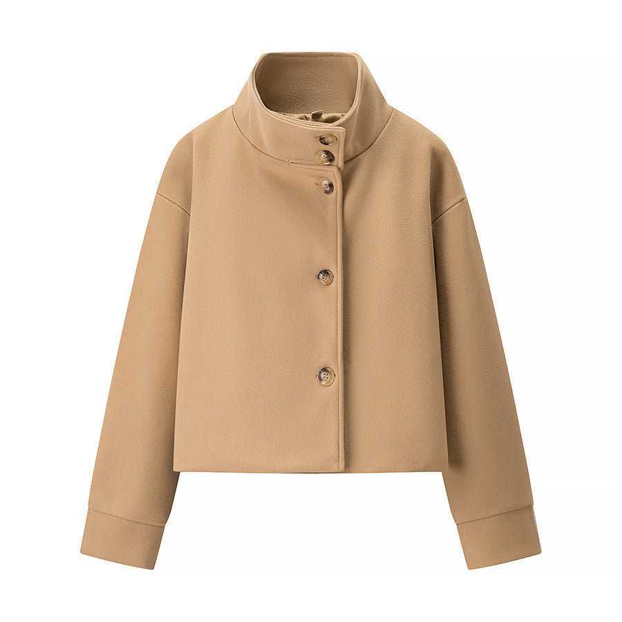 Damen Kurzjacke mit modernem Kragen und eleganten Knopfdetails EB