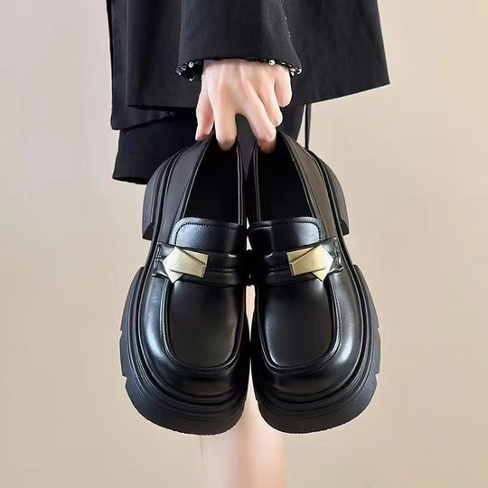Damen Modische Loafers mit elastischem Socken-Ausschnitt und angesagtem Schnallen-Detail EB