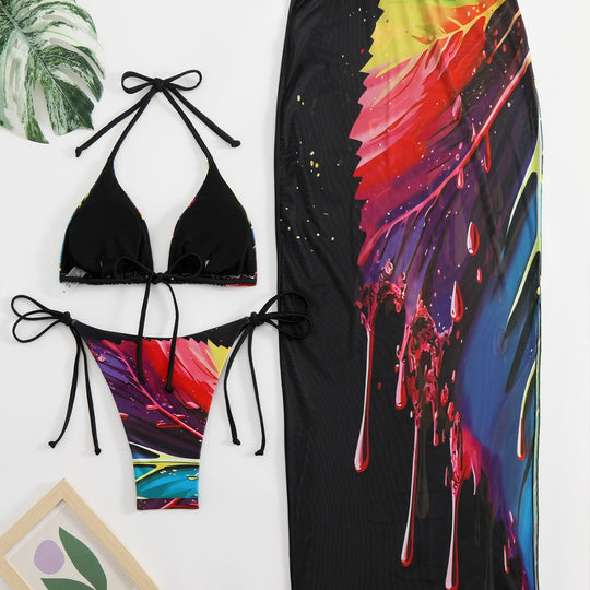 Damen Bikini-Set mit länglichem Rock EB