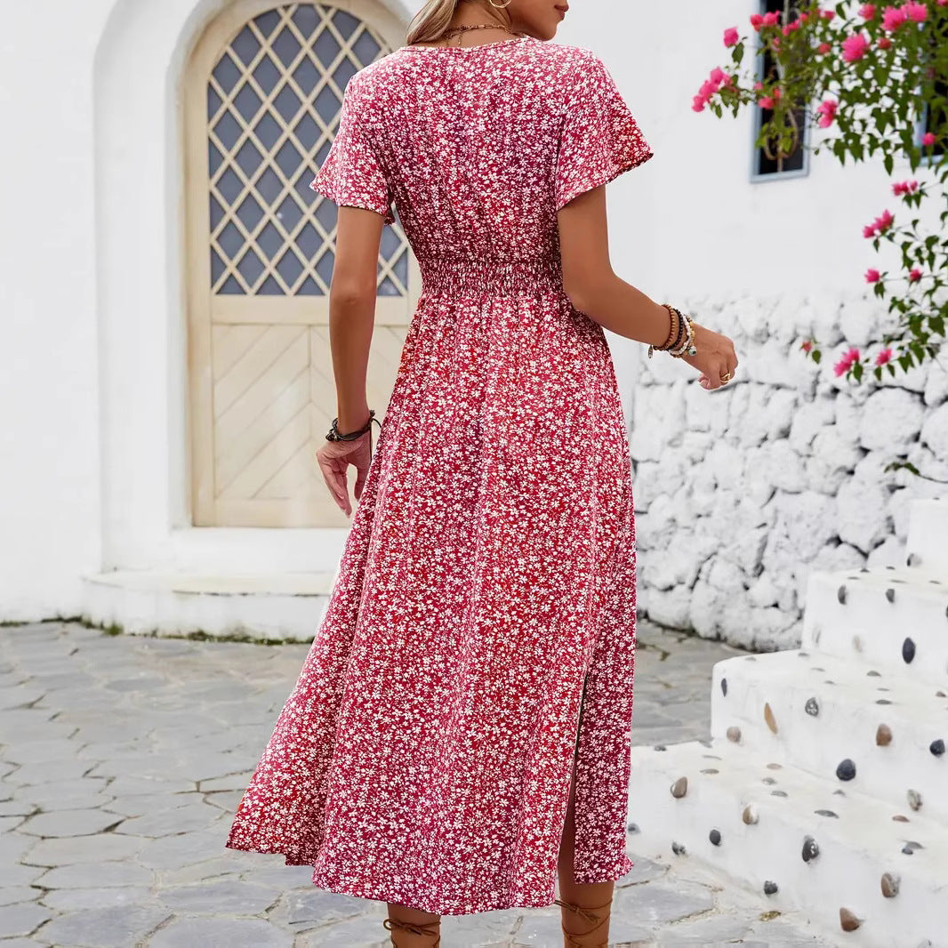 Damen Maxi-Kleid mit floralen Mustern EB