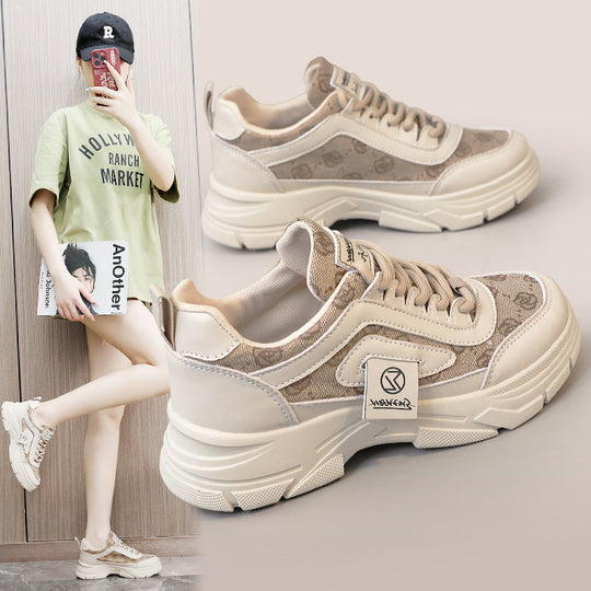 Damen modische Chunky Sneakers mit atmungsaktiver Oberflächenstruktur EB