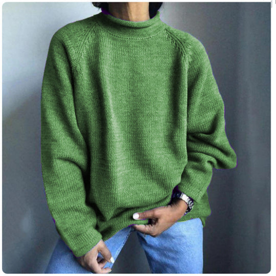Damen nan kastiger Feinstrickpullover mit kurzem Stehkragen und Raglanärmeln EB