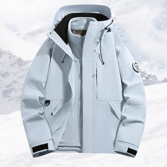 Herren mehrlagige Schneesportjacke mit atmungsaktiver Membran und verstellbarer Kapuze EB